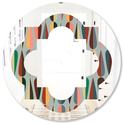 Quatrefoil Abstract Drops IX Eclectic Frameless Wall Mirror - Image 0