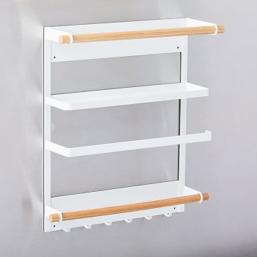 Magnetic Kitchen Organization Rack, White - Image 1