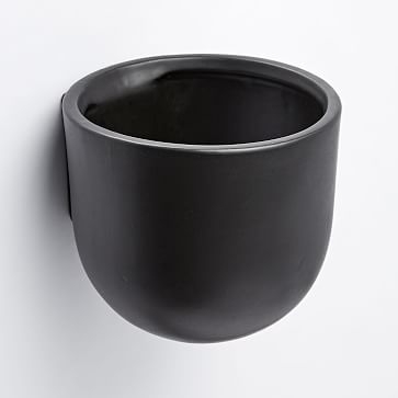 Ceramic Wallscape Planter, Black, 6" - Image 0