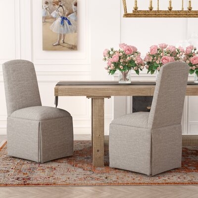 Ava Traditional Upholstered Skirted Side Chair - Image 0