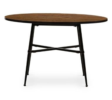 Juno Reclaimed Wood Round Dining Table, Dark Bronze - Image 3
