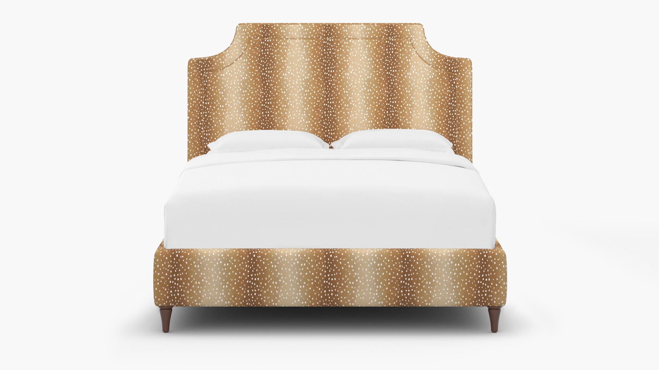 Deco Bed, Faline, Walnut Decorative Tapered Leg, King - Image 0