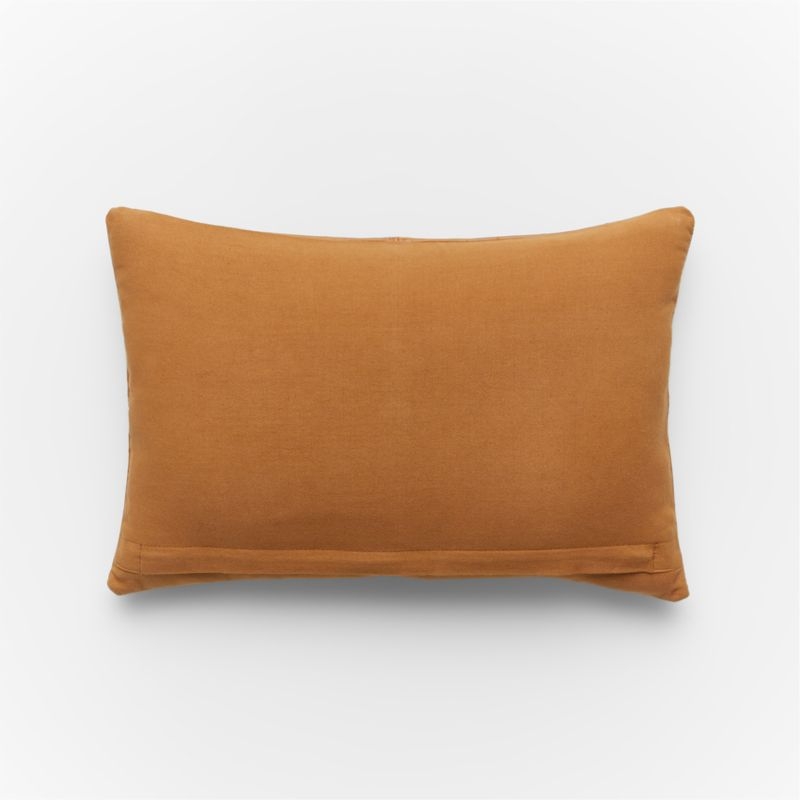 Rue Tan Leather Throw Pillow with Down-Alternative Insert 18"x12" - Image 4