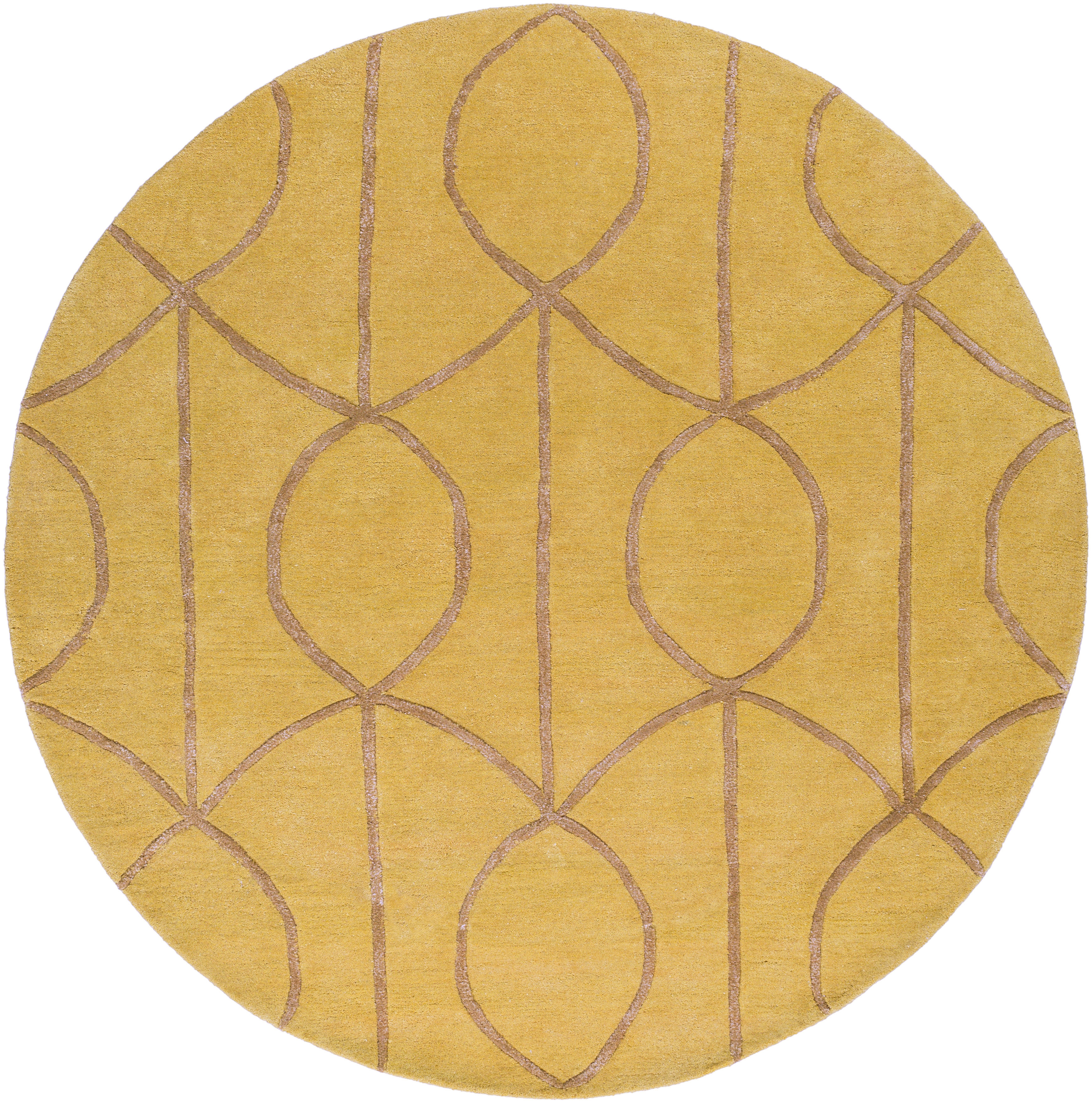 Urban Yellow Indoor 3'6" x 3'6" Handmade Rug - Image 0