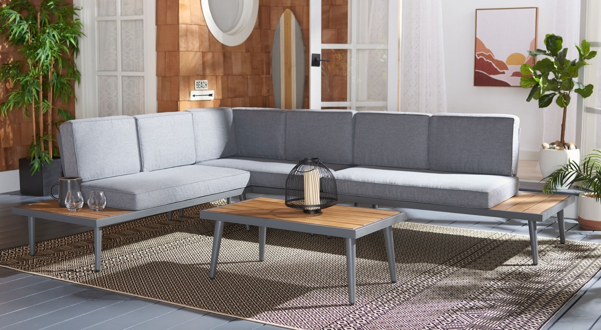 Guthrie Corner Living Set - Natural/Grey - Safavieh - Image 1