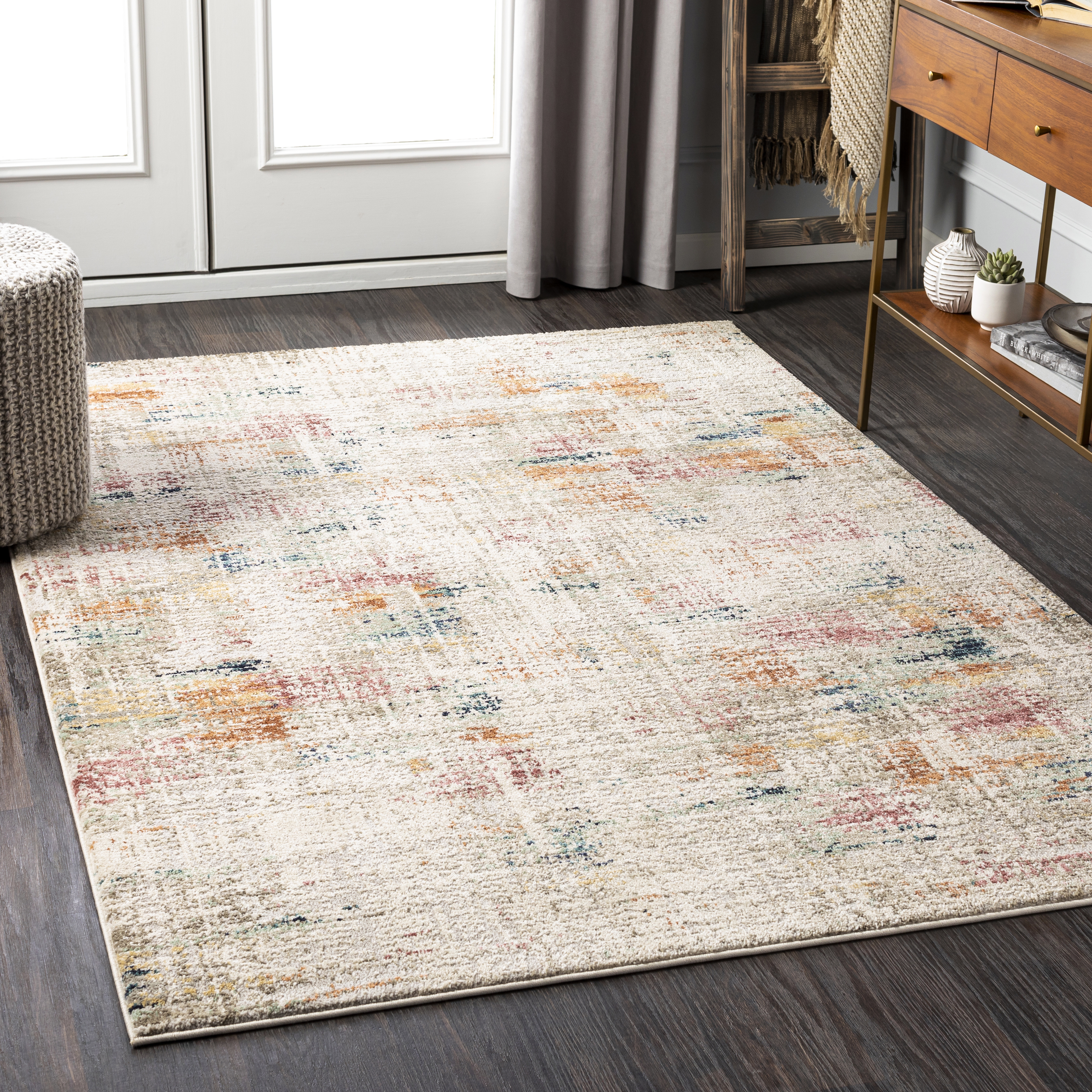 Illusions Beige Indoor 7'10" x 10' Machine Woven Rug - Image 1