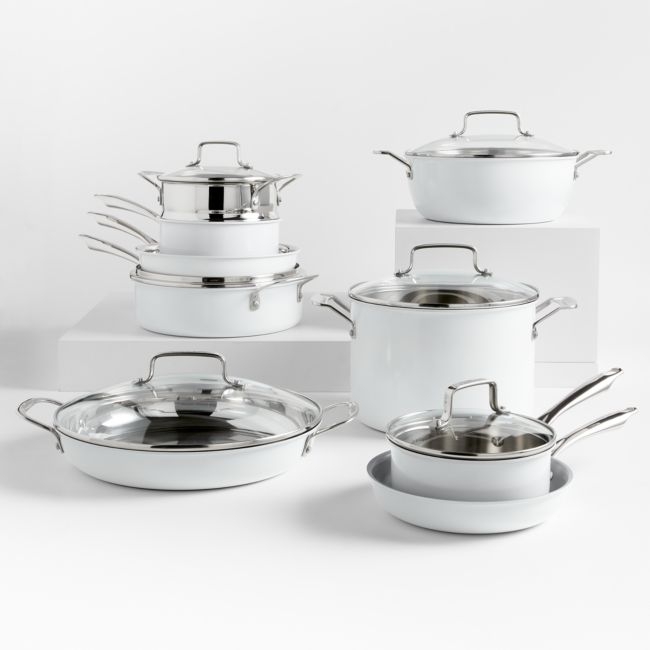 Cuisinart ® 15-Piece Matte White Stainless Steel Cookware Set - Image 0
