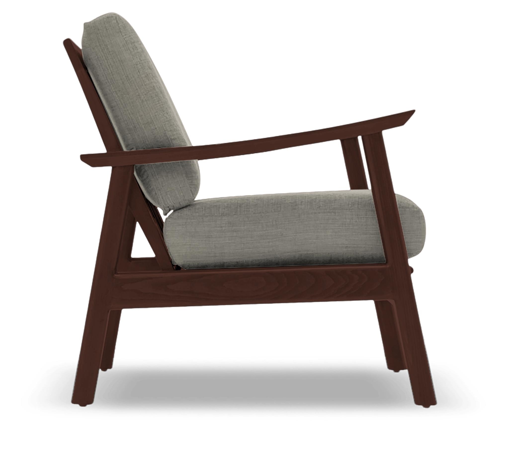 Gray Paley Mid Century Modern Chair - Nico Ash - Walnut - Image 2