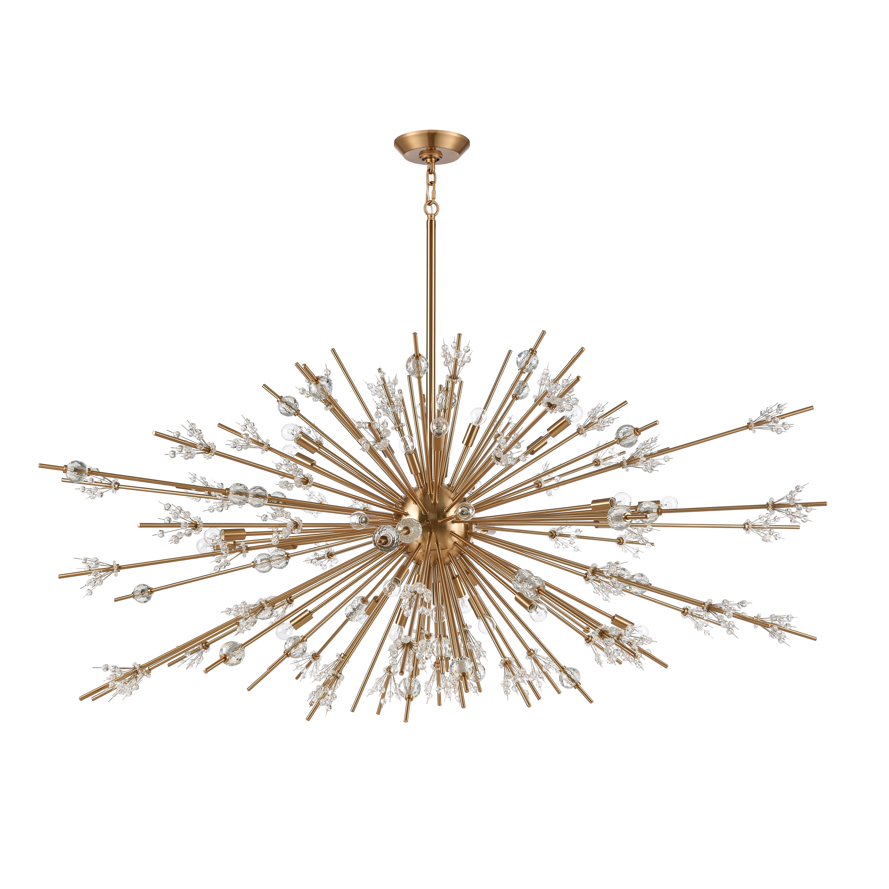 Starburst 72'' Wide 31-Light Chandelier - Satin Brass - Image 1