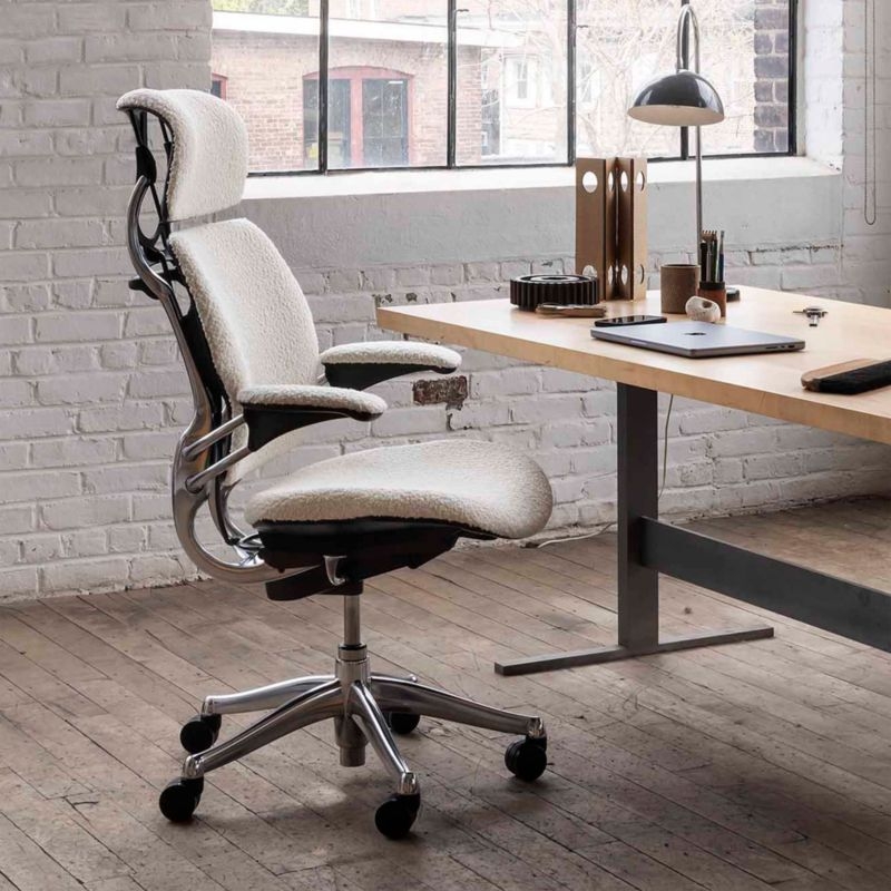 Humanscale ® Freedom Headrest White Boucle Office Chair - Image 1