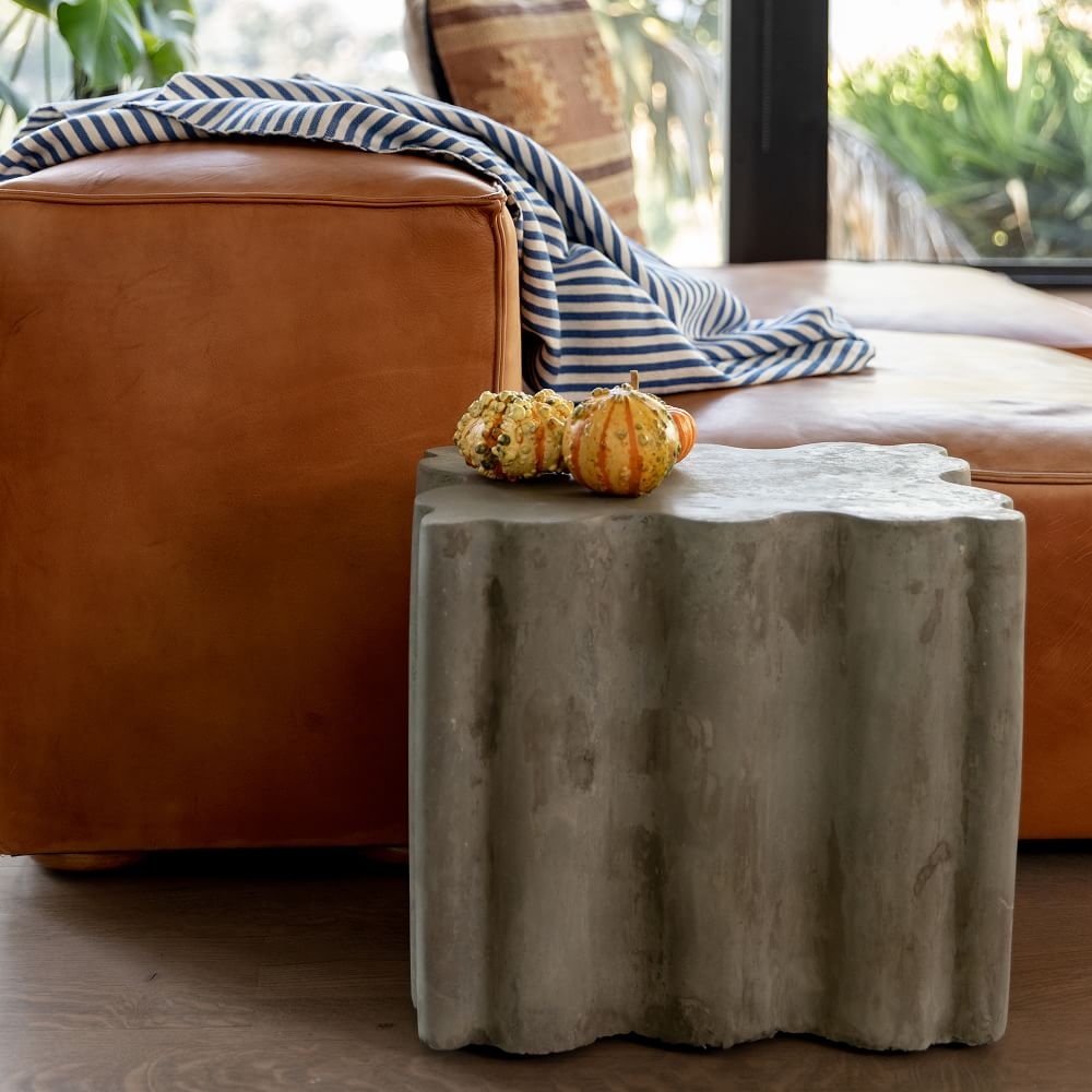 Cloud (15") Side Table Concrete 15in Tall, Gray - Image 0