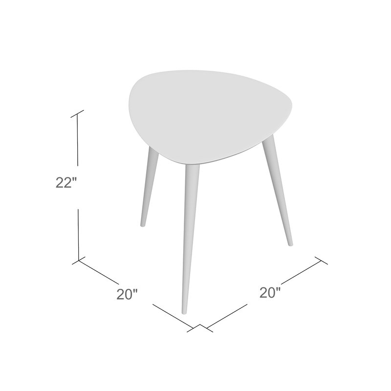 Kamile Solid Wood 3 Legs End Table - Image 4