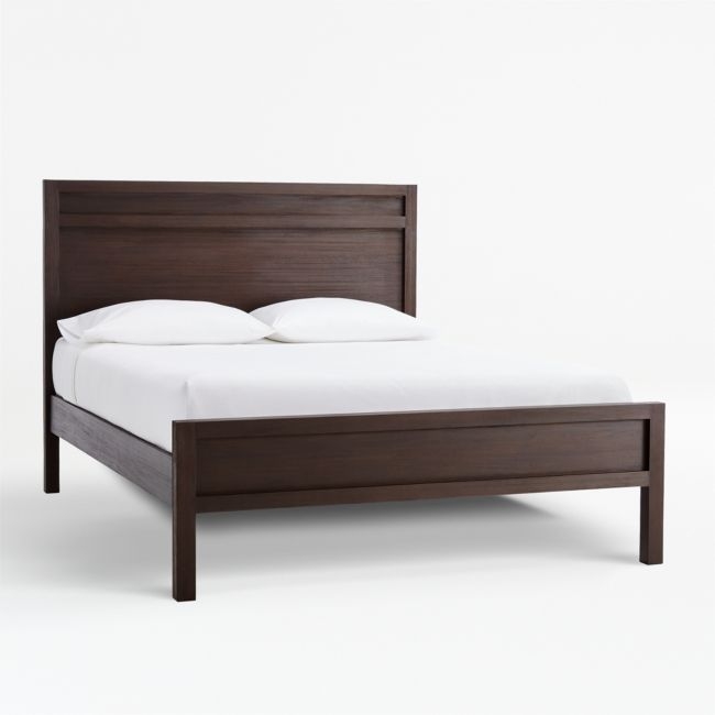 Keane Solid Espresso Wood Queen Bed - Image 0