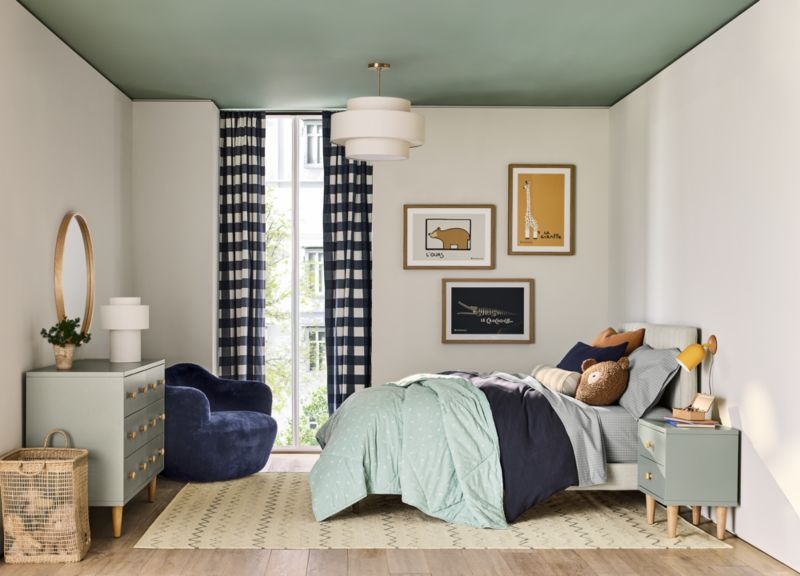 Finn Sage Green Wood 2-Drawer Kids Nightstand - Image 7