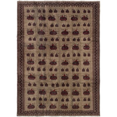 One-of-a-Kind Isolde Hand-Knotted Red/Tan 6'8" x 9'3" Wool Area Rug - Image 0