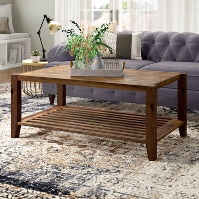 Athena Solid Wood Coffee Table with Storage - Image 0