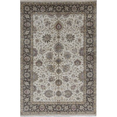 One-of-a-Kind Hand-Knotted Beige 5'11" x 8'10" Wool Area Rug - Image 0