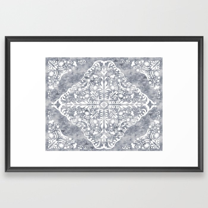 Marble Mandala Framed Art Print by Becky Bailey - Scoop Black - LARGE (Gallery)-26x38 - Image 0