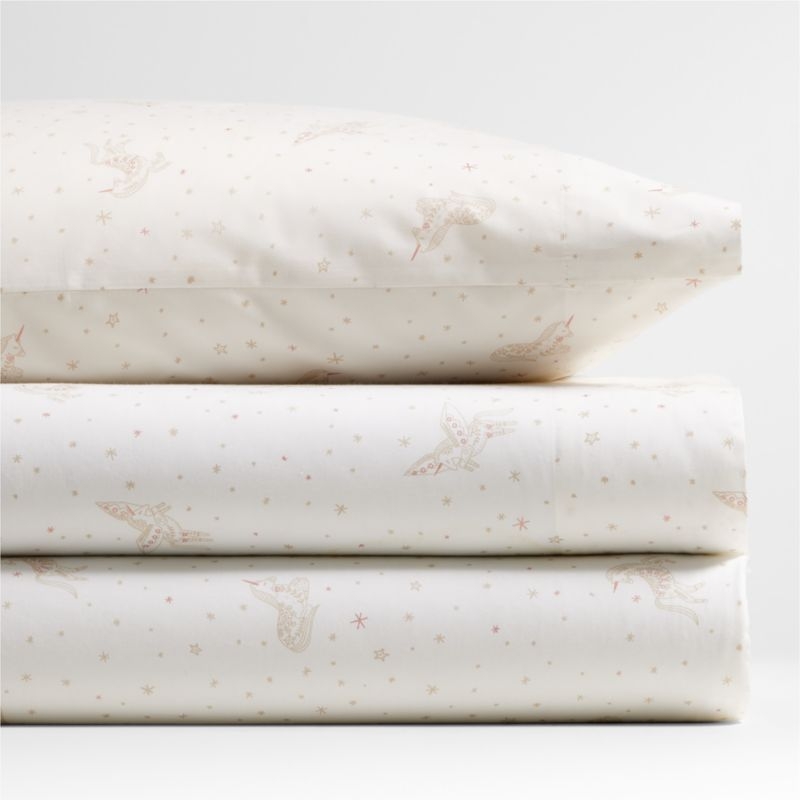 Stay Cool Unicorn Dreams 100% Organic Cotton Kids Queen Sheet Set - Image 2