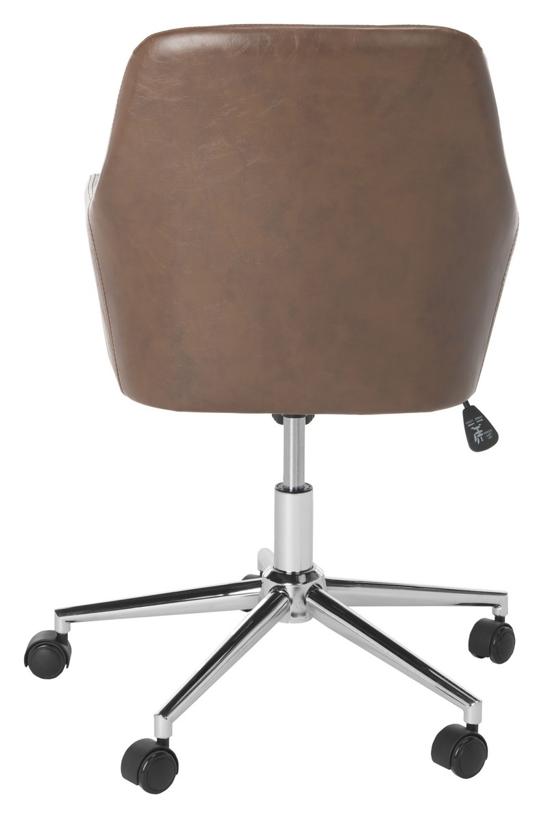Cadence Swivel Office Chair - Brown/Chrome - Arlo Home - Image 5