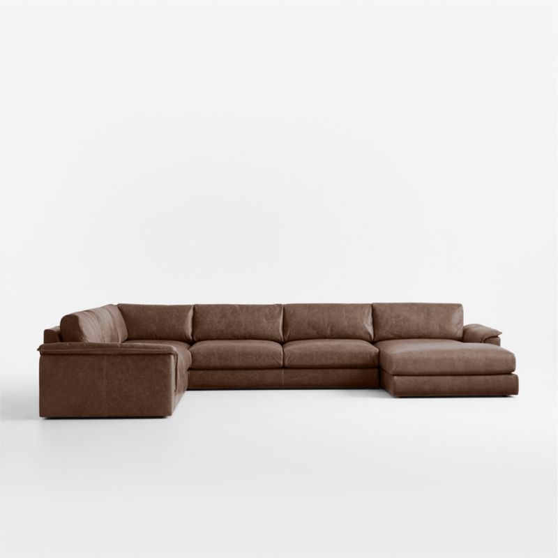 Wythe 4-Piece L-Shaped Leather Sectional Sofa with Chaise Lounge - Image 2
