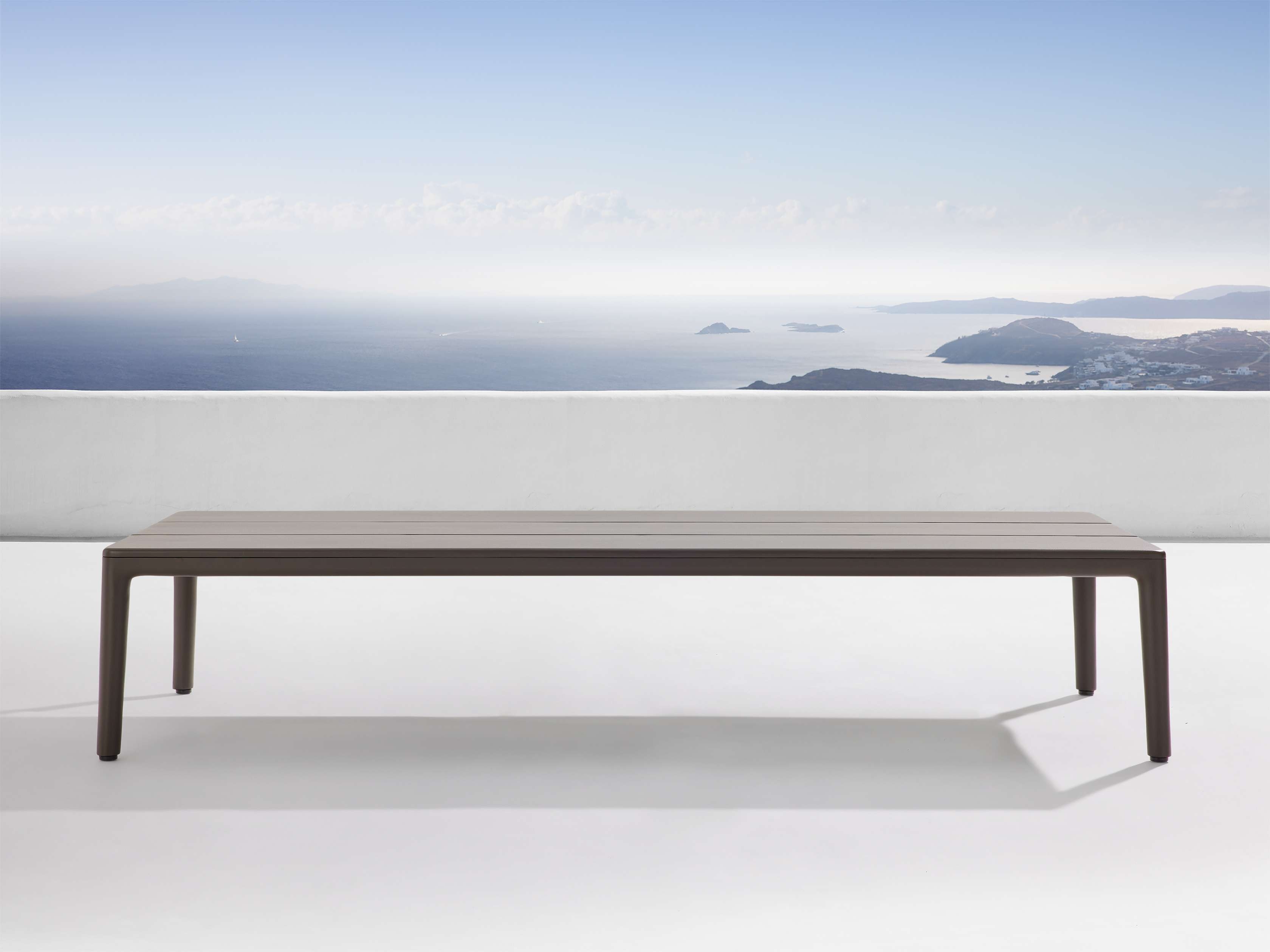 Puglia Outdoor Coffee Table Aluminum in Bronze  58" - Image 0