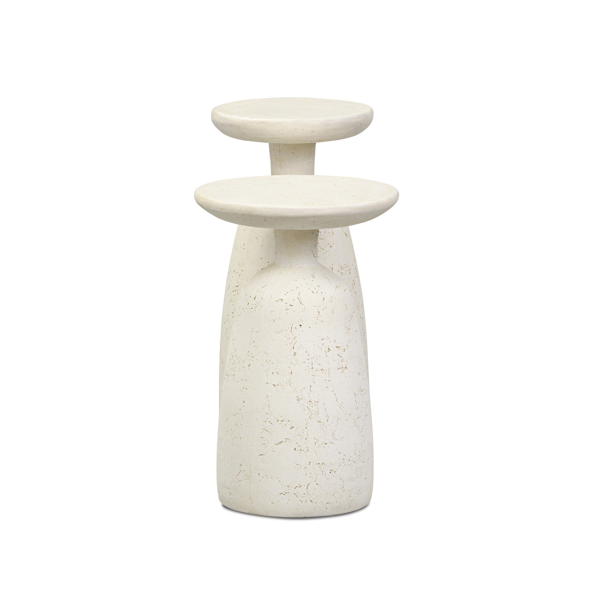 Ramara Outdoor Nesting End Tables - Aged White Concrete - Image 0