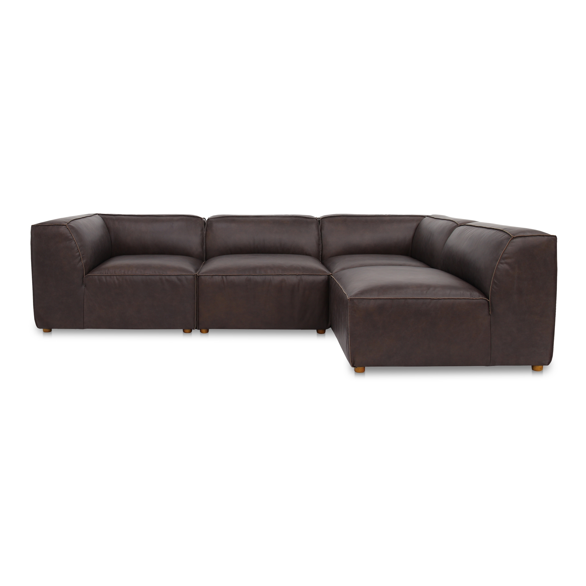 Form Signature Modular Sectional Espresso Brown Leather - Image 0