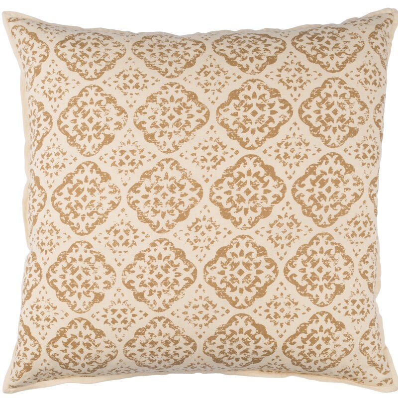 Surya D'orsay Cotton Throw Pillow Size: 18" H x 18" W x 4" D, Color: Beige / Camel - Image 0