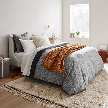 Lana Upholstered Bed, Full, Luxe Boucle, Stone White, Light Bronze - Image 1