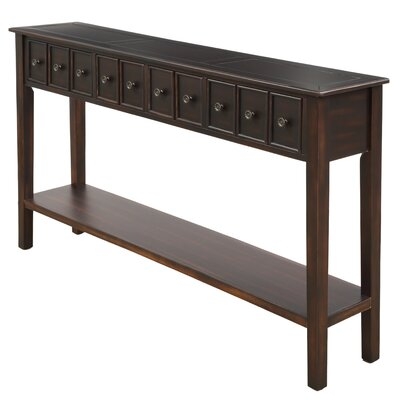 Rustic Entryway Console Table, 60" Long Sofa Table With Two Different Size Drawers And Bottom Shelf For Storage - Image 0