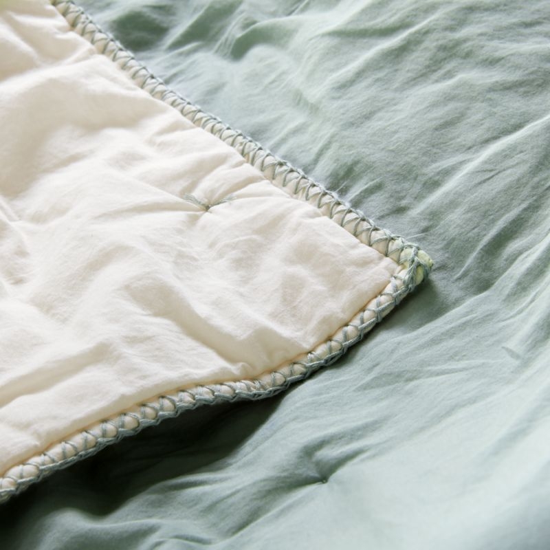 Blue Mini Tuft Organic Crib Blanket - Image 4