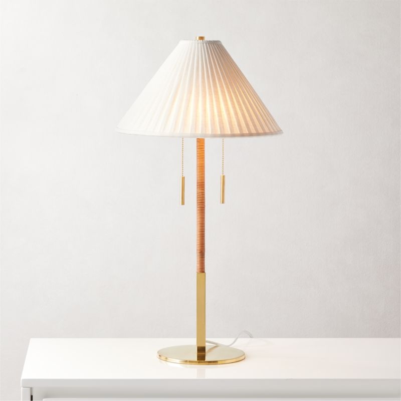 Pogo Brass and Cane Table Lamp - Image 3