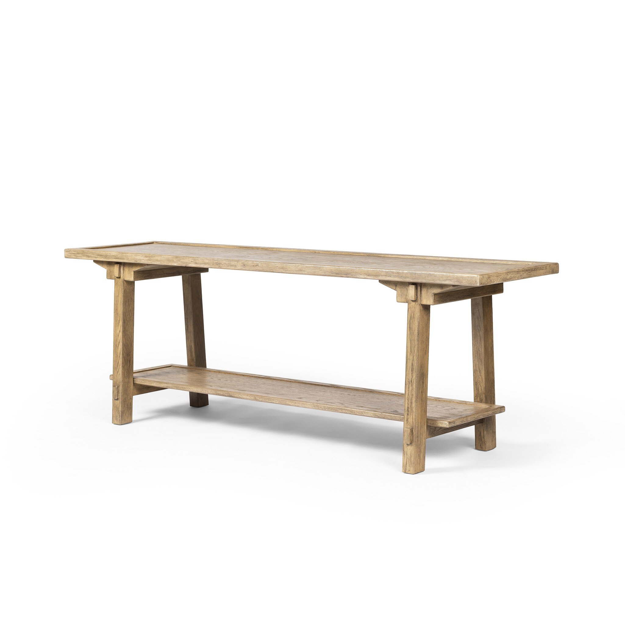 Trinity Console Table - Distressed Light Oak - Image 1