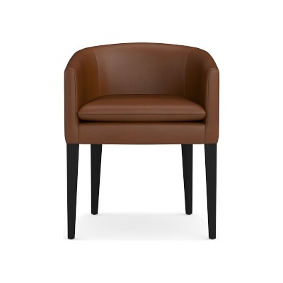 Chestnut Dining Armchair, Tuscan Leather, Chocolate, Heritage Grey Leg - Image 2