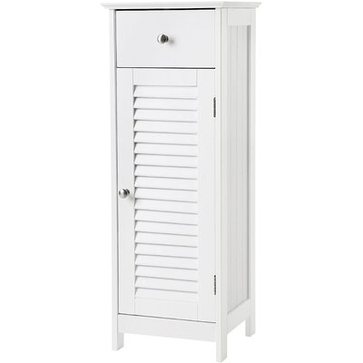 Bathroom Floor Cabinet Storage Organizer Set With Drawer And Single Shutter Door Wooden - Image 0
