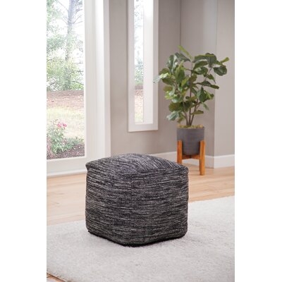 Daxx 18'' Square Abstract Pouf Ottoman - Image 0