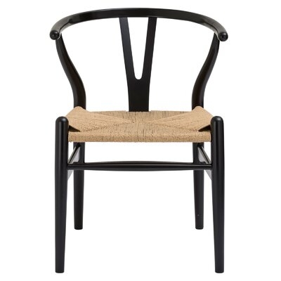 Dayanara Solid Wood Slat Back Side Chair, Black - Image 0