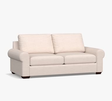 Big Sur Roll Arm Upholstered Sofa 84", Down Blend Wrapped Cushions, Sunbrella(R) Performance Herringbone Light Gray - Image 3