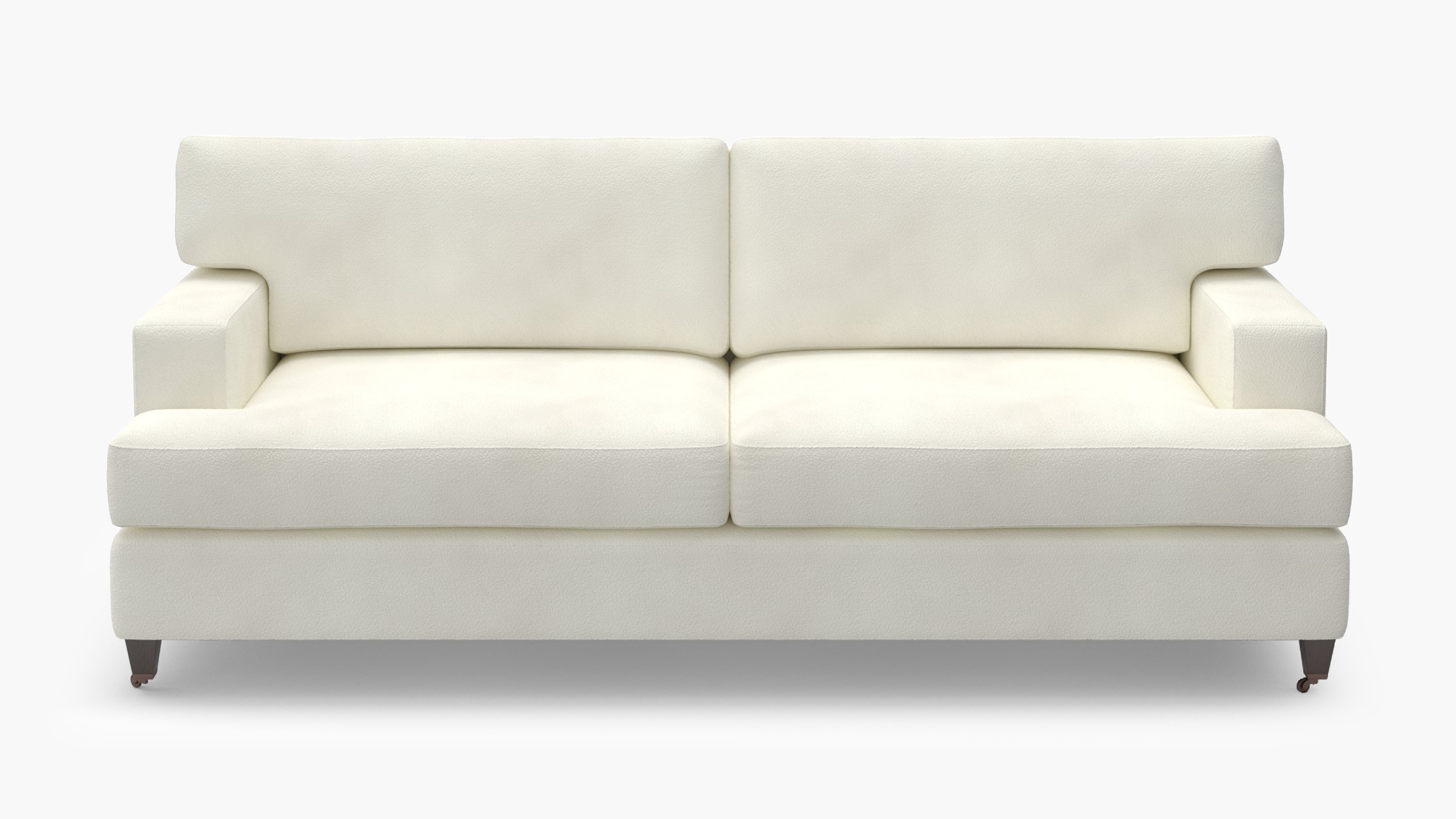 Classic Sofa, Sheepskin, Espresso with Antique Brass Caster - Image 0