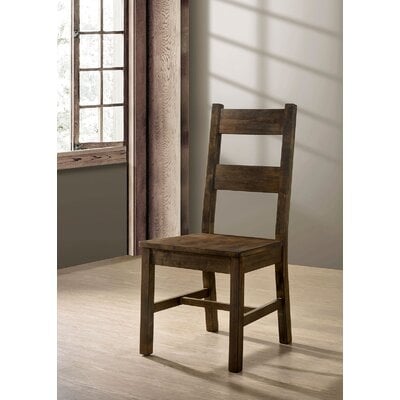 Set Of 2 Transitional Style Solid Wood Side Chair In Rustic Oak - Image 0
