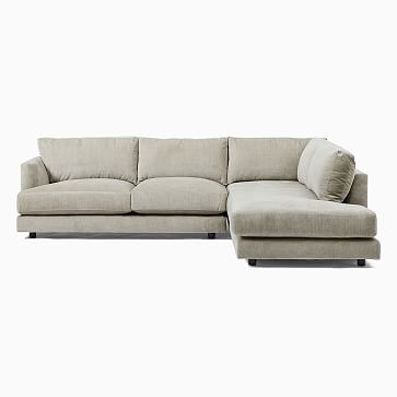 Haven XL Sectional Set 06: Right Arm Sofa, Left Arm Terminal Chaise, Poly, Performance Velvet, Petrol, Concealed Supports - Image 2