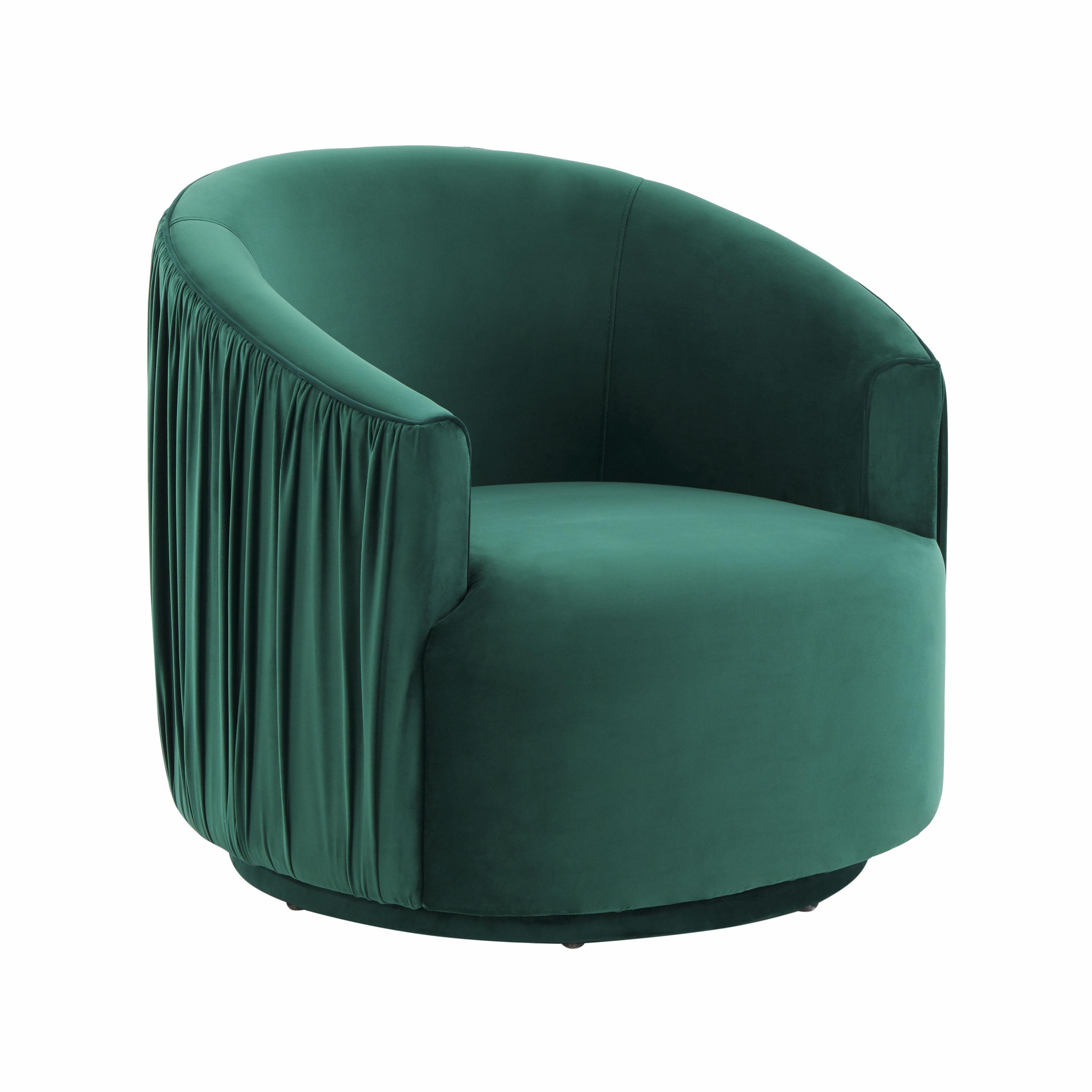 London Forest Green Pleated Swivel Chair - Image 0