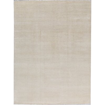 One-of-a-Kind Hand-Knotted Ivory 9'1" x 12'2" Area Rug - Image 0