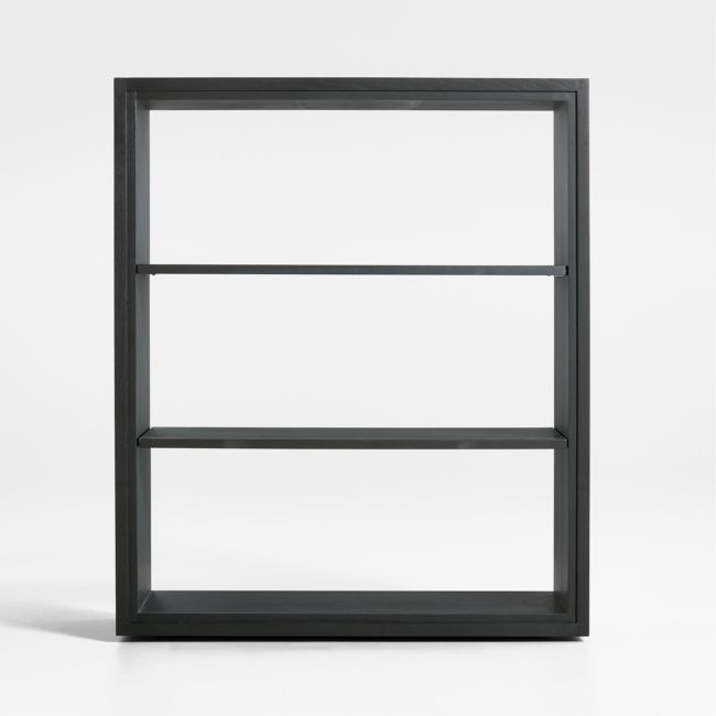Calypso 36" Black Wood Open Modular Bookshelf Hutch - Image 0