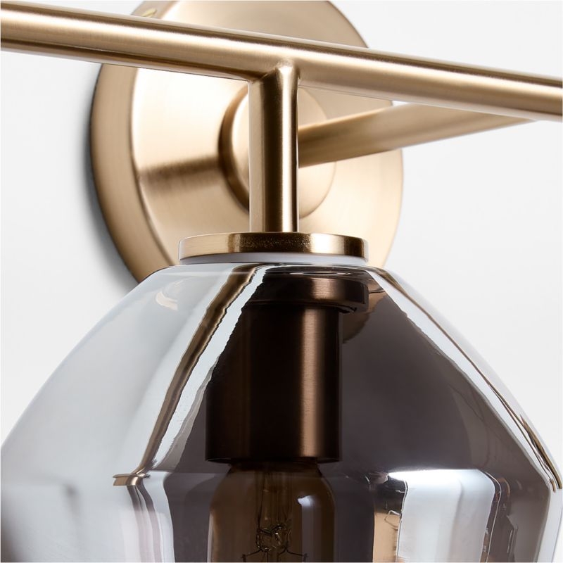 Arren Brass 4-Light Wall Sconce Light with Silver Glass Angled Shade - Image 4