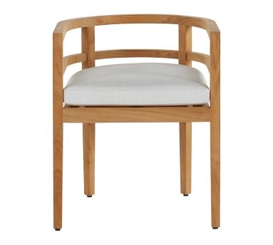 Oxeia Barrel Back Dining Chair Cushion, Sunbrella(R) - Outdoor Linen; Navy - Image 1