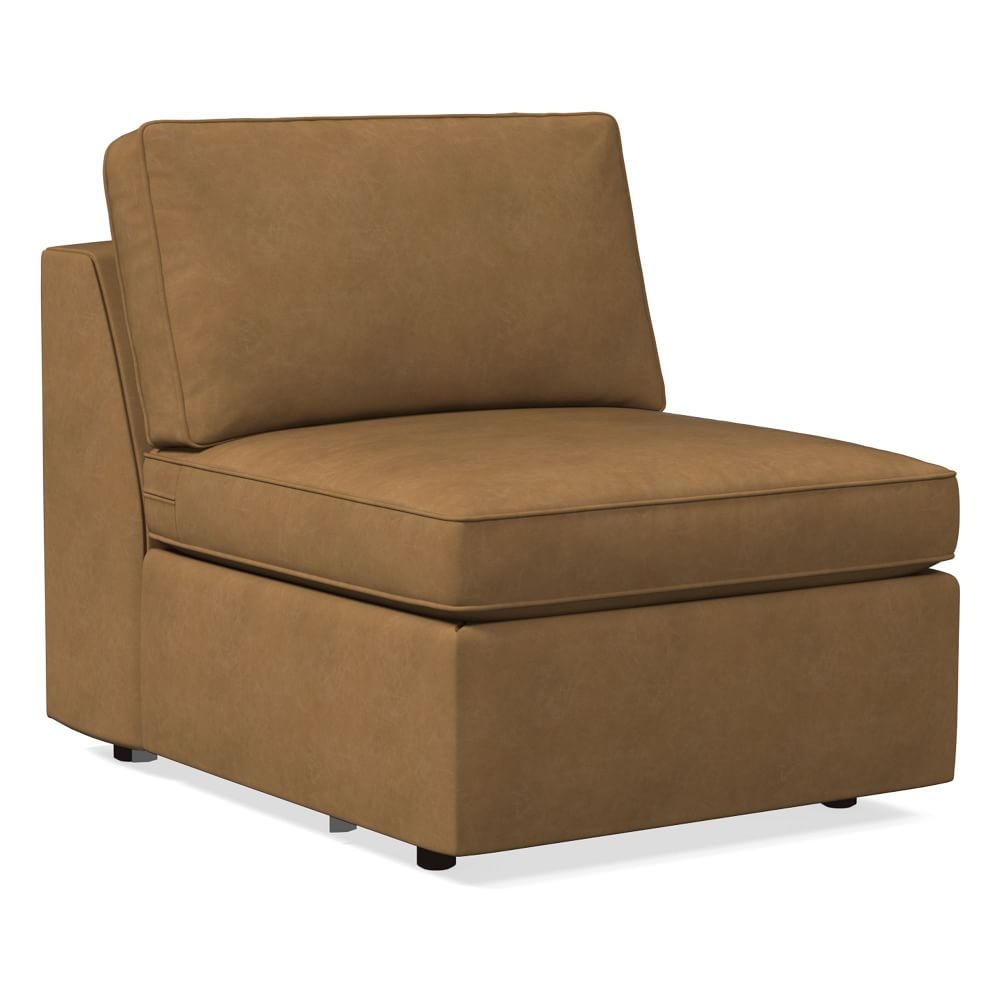 Harris Armless Single, Poly, Ludlow Leather, Sesame, Concealed Support - Image 0