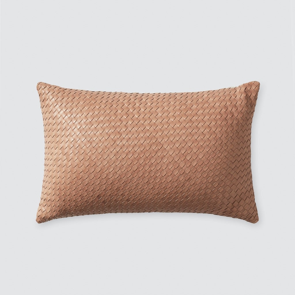 The Citizenry Dhara Leather Lumbar Pillow | Small | Natural - Image 0