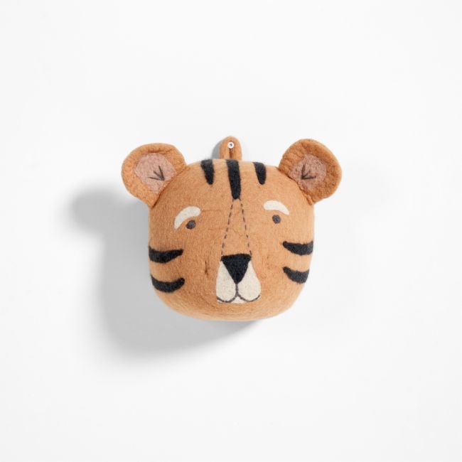 Felt Tiger Animal Head Wall Decor - Image 0